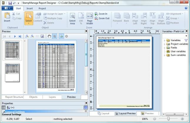 StampManage 2014 Report Designer